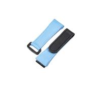 ROUREOX Canvas Watch Strap Genuine Leather Lining Adjustable Velcro Replacement Watch Strap 25mm for Richard Mille RM50/53/11-Light Blue