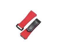 ROUREOX Canvas Watch Strap Genuine Leather Lining Adjustable Velcro Replacement Watch Strap 25mm for Richard Mille RM50/53/11-Red