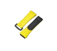 ROUREOX Canvas Watch Strap Genuine Leather Lining Adjustable Velcro Replacement Watch Strap 25mm for Richard Mille RM50/53/11-Yellow