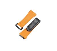 ROUREOX Canvas Watch Strap Genuine Leather Lining Adjustable Velcro Replacement Watch Strap 25mm for Richard Mille RM50/53/11-Orange