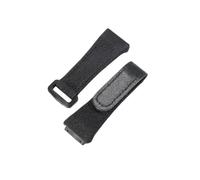 ROUREOX Canvas Watch Strap Genuine Leather Lining Adjustable Velcro Replacement Watch Strap 25mm for Richard Mille RM50/53/11-Black
