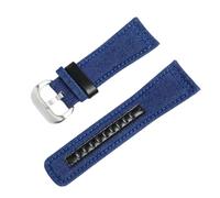 ROUREOX Canvas Watch Strap with Sport Leather Inlay Quick Release Hybrid Fabric Replacement Watch Band for Sevenfriday Pioneer Master Series-Blue