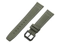 ROUREOX Canvas Watch Straps Quick Release Metal Buckle Canvas Leather Replacement Watch Band 21mm for IWC Portofino Pilot's Portugieser-Dark Green + Black