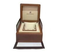 ROUREOX Classic Brown Watch Box Single Slot Storage Case Stitched Edge Detail Cream Interior Protective Display Organiser for Audemars Piguet