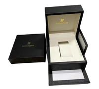 ROUREOX Classic Single Watch Display Box Black Textured Exterior Beige Cushion Holder Travel Storage Case for Audemars Piguet Service Box