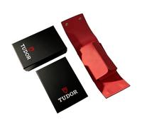 ROUREOX Compact Watch Travel Pouch Black Red Interior Single Timepiece Storage Bag Protective Soft Lining Case Set for Tudor Heritage