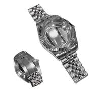 ROUREOX Complete Watch Build Kit 41mm Silver Case Bracelet Sapphire Crystal Exhibition Back Compatible Fit Miyota 8285 8215 for Rolex Datejust-3 41MM
