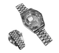 ROUREOX Complete Watch Build Kit 41mm Silver Case Bracelet Sapphire Crystal Exhibition Back Compatible Fit Miyota 8285 8215 for Rolex Datejust-2 41MM