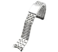 ROUREOX Curved End Metal Deployment Watch Strap, 316L Stainless Steel Replacement Watch Band for Tudor Prince and Princess Collection-Silver 20MM