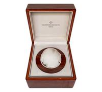 ROUREOX Dark Red Wood Grain Watch Box Single Slot Padded Interior Timepiece Organiser Box 15cm Square Storage Case for Vacheron Constantin