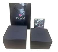 ROUREOX Deep Black Single Watch Organiser Box Set Matte Finish Padded Lining Timepiece Display Case Gifting Package for RADO True Thinline