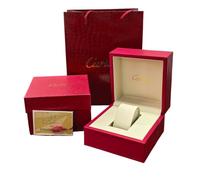 ROUREOX Deep Red Watch Display Box Set Single Compartment Storage Case PU Leather Material Protective Watch Pillow Case Set for Cartier