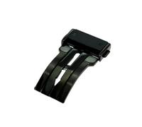 ROUREOX Deployment Butterfly Clasp Replacment Stainless Steel Push Button Buckle Watch Accessories for Hublot Big Bang-Black 18mm