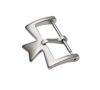 ROUREOX Deployment Butterfly Clasp Stainless Steel Leather Bands Replacement Pin Buckle for Vacheron Constantin-Silver A 16mm