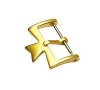 ROUREOX Deployment Butterfly Clasp Stainless Steel Leather Bands Replacement Pin Buckle for Vacheron Constantin-Golden A 18mm