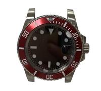 ROUREOX Destro Style GMT Watch Housing 40mm Left Crown Sapphire Crystal Date Magnifier Fit 8215 3804 Automatic Movement for Rolex Submariner -10 40MM
