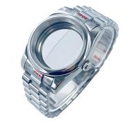 ROUREOX Domed Bezel Watch Case Kit Rounded 3-Link Bracelet Sapphire Glass 36mm 40mm Fit NH35 NH36 Mod Parts Silver for Rolex Day-Date/Datejust-B 40MM