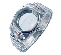 ROUREOX Domed Bezel Watch Case Kit Rounded 3-Link Bracelet Sapphire Glass 36mm 40mm Fit NH35 NH36 Mod Parts Silver for Rolex Day-Date/Datejust-A 36MM