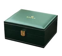 ROUREOX Executive Wooden Watch Box Green PU Leather Storage Case Vintage Organiser for Rolex Deepsea