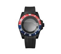 ROUREOX Full Black Modding Kit 40mm Watch Case Silicone Band Folding Clasp Rotating Bezel Fit NH35 NH36 Mechanical Movement for Rolex Submariner-8 40MM