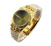 ROUREOX Full Gold 36mm 40mm Watch Case Kit Sapphire Glass Fluted Bezel 5 Links Strap fits NH35 NH36 NH34 Movement Mod for Rolex Datejust-D 40MM
