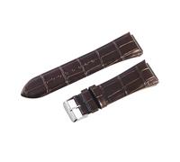 ROUREOX Genuine Leather Watch Strap Metal Clasp Vintage Handmade Replacement Watch Band 22mm for Guess W0040G3 W0247G3 W0040G7-Coffee + Silver