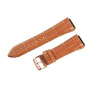 ROUREOX Genuine Leather Watch Strap Metal Clasp Vintage Handmade Replacement Watch Band 22mm for Guess W0040G3 W0247G3 W0040G7-Brown + Rose Gold