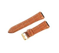 ROUREOX Genuine Leather Watch Strap Metal Clasp Vintage Handmade Replacement Watch Band 22mm for Guess W0040G3 W0247G3 W0040G7-Brown + Gold