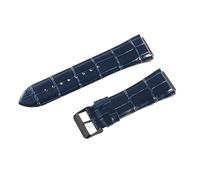 ROUREOX Genuine Leather Watch Strap Metal Clasp Vintage Handmade Replacement Watch Band 22mm for Guess W0040G3 W0247G3 W0040G7-Blue + Black