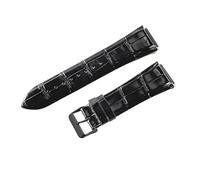 ROUREOX Genuine Leather Watch Strap Metal Clasp Vintage Handmade Replacement Watch Band 22mm for Guess W0040G3 W0247G3 W0040G7-Black + Black