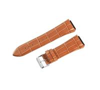 ROUREOX Genuine Leather Watch Strap Metal Clasp Vintage Handmade Replacement Watch Band 22mm for Guess W0040G3 W0247G3 W0040G7-Brown + Silver