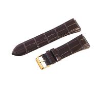 ROUREOX Genuine Leather Watch Strap Metal Clasp Vintage Handmade Replacement Watch Band 22mm for Guess W0040G3 W0247G3 W0040G7-Coffee + Gold