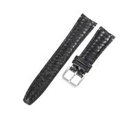 ROUREOX Genuine Leather Watch Strap Stainless Steel Buckle Braided Cowhide Leather Watch Band 20mm for IWC Portuguese IW371614 IW503312-Black + Silver K10