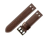 ROUREOX Genuine Leather Watch Strap Stainless Steel Buckle Replacement Cowhide Strap Watch Accessories for Hamilton H70595593 H70655733-Coffee + White + Black 20mm