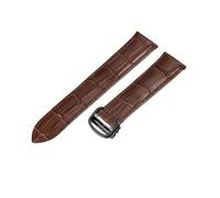 ROUREOX Genuine Leather Watch Strap Stainless Steel Buckle Single-Pass Replacement Leather Strap for Cartier Tank Collection-Brown + Black 22mm