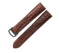 ROUREOX Genuine Leather Watch Strap Stainless Steel Butterfly Buckle Replacement Leather Strap 22mm for Cartier Ballon Bleu Collection-Brown + Black