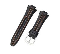 ROUREOX Genuine Leather Watch Strap Stainless Steel Clasp Adjustable Replacement Watch Band 15X27mm for Seiko SNL029P2 SNL021P1 SNA595P2 SNL017P1-Silver
