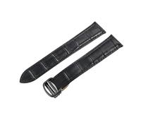 ROUREOX Genuine Leather Watch Strap Stainless Steel Folding Buckle Quick Release Leather Watch Strap for Cartier Tank Collection-Black + Black 25mm
