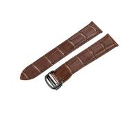 ROUREOX Genuine Leather Watch Strap Stainless Steel Folding Buckle Quick Release Leather Watch Strap for Cartier Tank Collection-Brown + Black 23mm