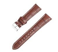 ROUREOX Genuine Leather Watch Strap with Alligator Grain Two-Tone Padded Replacement Band for Longines Master Collection-Brown 21mm