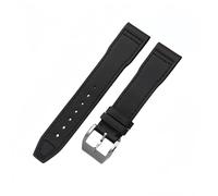 ROUREOX Genuine Leather Watch Straps With Stainless Metal Clasp Quick Release Replacement Bands for IWC Mark XVII XVIII Big Pilot's Portugieser Chronograph-Black 21mm