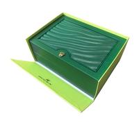 ROUREOX Green Leather Watch Case Solid Single Wooden Box Storage Soft Interior Organiser Large Dials for Rolex Cosmograph Daytona