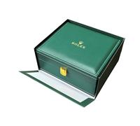ROUREOX Green Leatherette Watch Box Single Slot Storage Case Complete Packaging Set Outer Carton Carrier Bag for Rolex