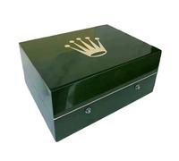 ROUREOX Green Piano Lacquer Watch Box Single Grid Wood Display Case Velvet Interior Large Storage Chest for Rolex Box