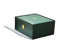 ROUREOX Green PU Leather Solid Wood Watch Box Handcrafted Eco-Friendly Ladies Display Case for Rolex Explorer