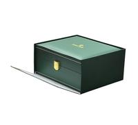 ROUREOX Green PU Leather Watch Case Felt Lining Anti-Fall Display Storage for Rolex Sky-Dweller