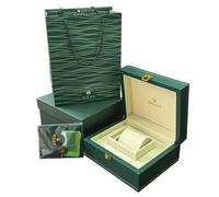 ROUREOX Green Timepiece Presentation Case Complete Gift Packaging Set Soft Cushion Storage Display Box for Rolex