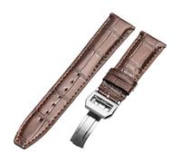ROUREOX Handmade Genuine Leather Watch Band Adjustable Metal Clasp Soft Leather Watch Strap Repairment Accessories for IWC Portugieser Chronograph-Brown A 22mm