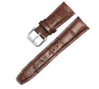 ROUREOX Handmade Genuine Leather Watch Band Adjustable Metal Clasp Soft Leather Watch Strap Repairment Accessories for IWC Portugieser Chronograph-Brown B 21mm