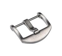 ROUREOX Heavy Duty Screw-in Watch Buckle - Solid Stainless Steel D-Shape Clasp - Brushed and Polished Finish Replacement for Panerai-Brushed Silver 24mm